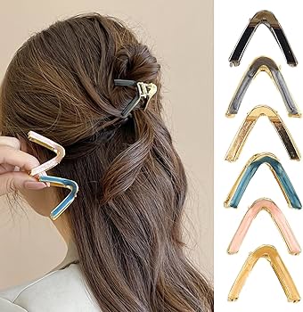 Amazon.co.jp: 6個 V字型バンスクリップ ジオメトリヘアクリップ